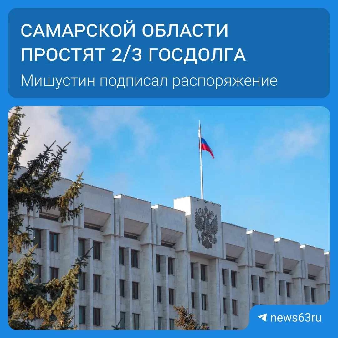 Правительство одобрило списание задолженности Самарской области на 20,8 млрд руб. Всего в списке 21 регион — общая сумма списаний превышает 114 млрд руб. Списание будет проходить поэтапно в течение пяти лет; освободившиеся средства направят на дороги, социальные программы и инфраструктуру.