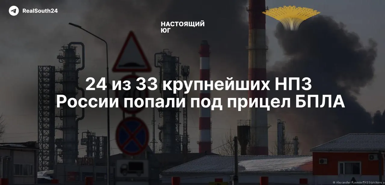 С начала полномасштабной войны по российским НПЗ нанесено не менее 158 ударов: аналитики оценивают, что четверть перерабатывающих мощностей выведена из строя, а объёмы переработки упали до уровня 2009 года.