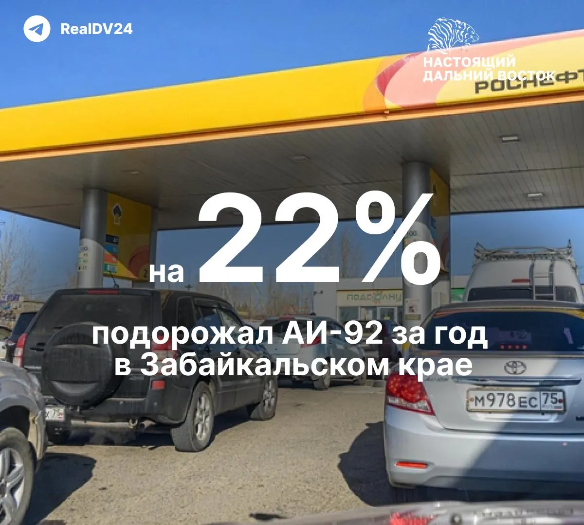 В ряде дальневосточных регионов литр АИ‑92 в апреле стоил от 76 до 79,61 рубля. Сильнее всего за год бензин подорожал в Забайкалье — на 22%.