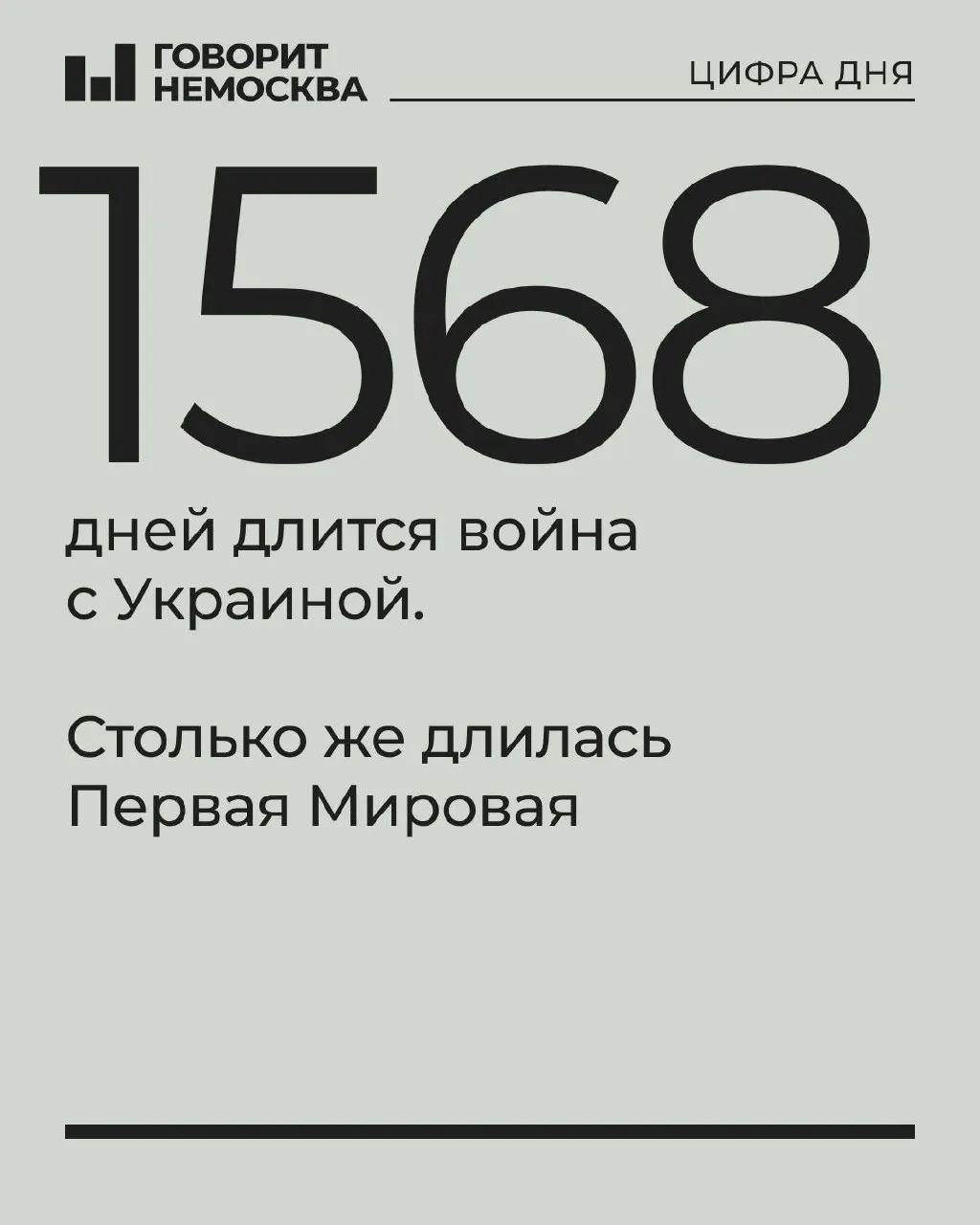 Конфликт длится столько же, сколько Первая мировая: значительные людские потери, экономический спад, санкции и рост общественного недовольства.
