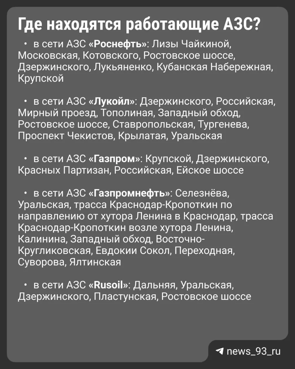 На сегодня в регионе функционируют 67 АЗС, ещё 39 станций временно не отпускают топливо.