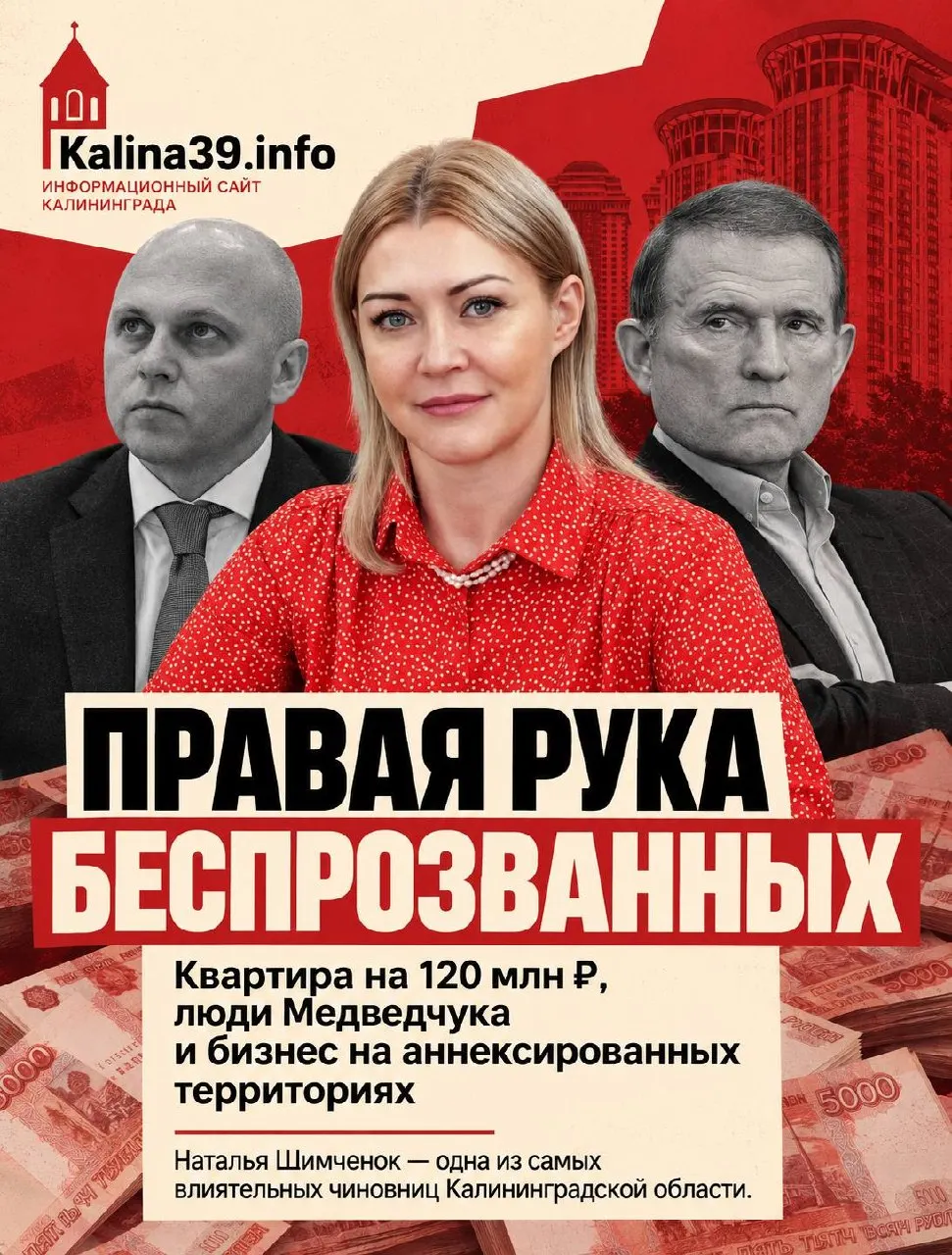 Расследование указывает на связь между командой региональных чиновников и бизнесом, задействованной в поддержке войны, включая покупку московской недвижимости стоимостью около 120 млн рублей и её последующий перераспределение.