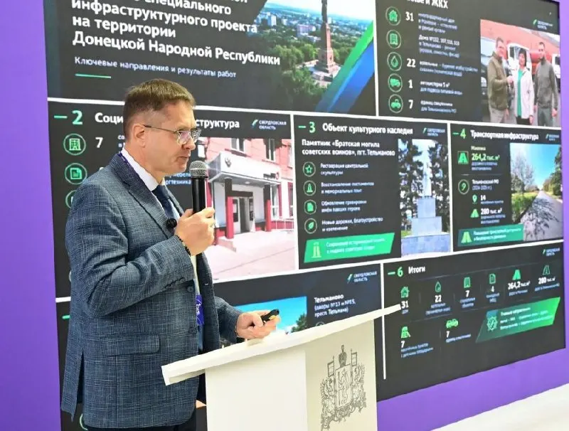 Региональный бюджет и уральские предприятия направили средства на ремонт 31 многоквартирного дома и более 544 тысяч квадратных метров дорог в Донбассе; данные опубликованы на выставке 100+ TechnoBuild. Также отмечены ремонты в Макеевке и Телманово, а за полугодие 2025 года расходы составили 310,1 млн рублей.