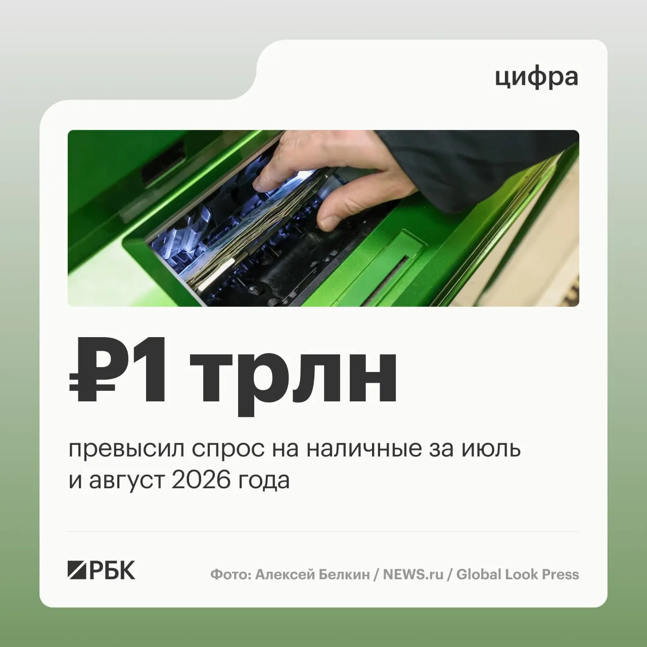 В августе наличные в обращении выросли на 443 млрд руб., общий годовой рост приближается к 2,5 трлн руб.