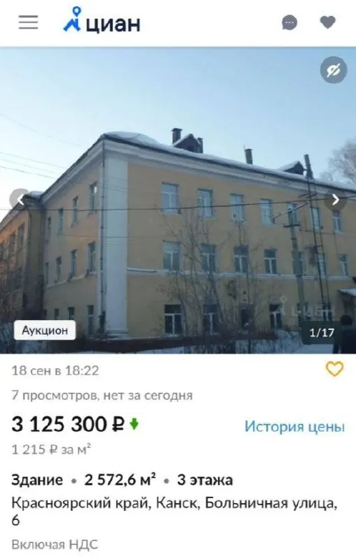 Ранее здесь размещался онкодиспансер, затем здание перепрофилировали под психоневрологический диспансер и провели капитальный ремонт, но здание так и не ввели в эксплуатацию. Начальная цена на торги составляла 31 млн руб., к осени стоимость снизилась до 3,1 млн руб.; объект охранялся за счёт бюджета.